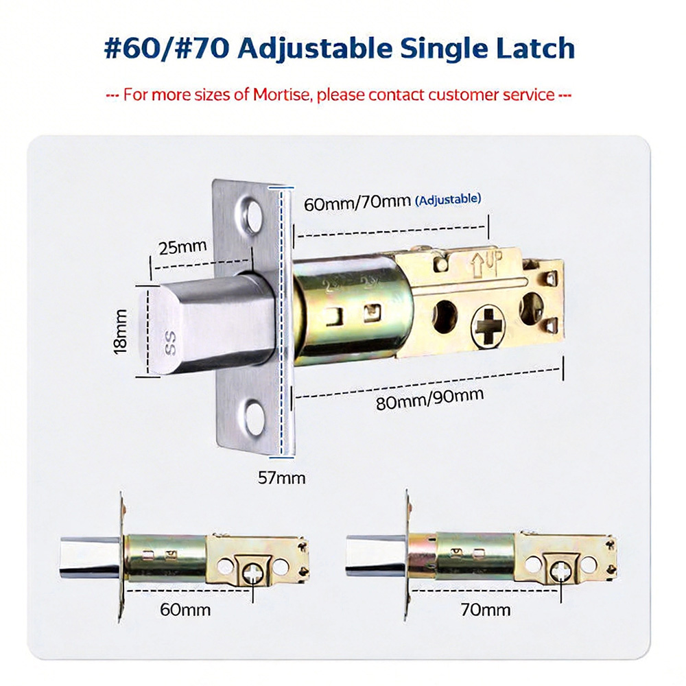 Cybelock D63 — 60/70 mm adjustable single latch