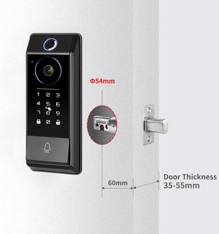 Cybelock D63 — bore size and door thickness